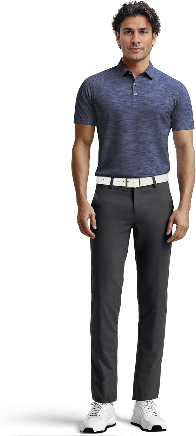 Thumbnail 3 de PGA Tour Men’s Airflux Jaspe Cotton Short Sleeve Golf Polo Shirt