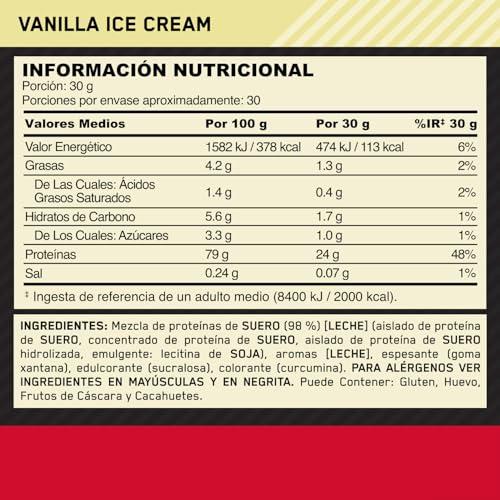 Thumbnail 9 de Optimum Nutrition Gold Standard 100% Whey (Helado de Vainilla) 900 g