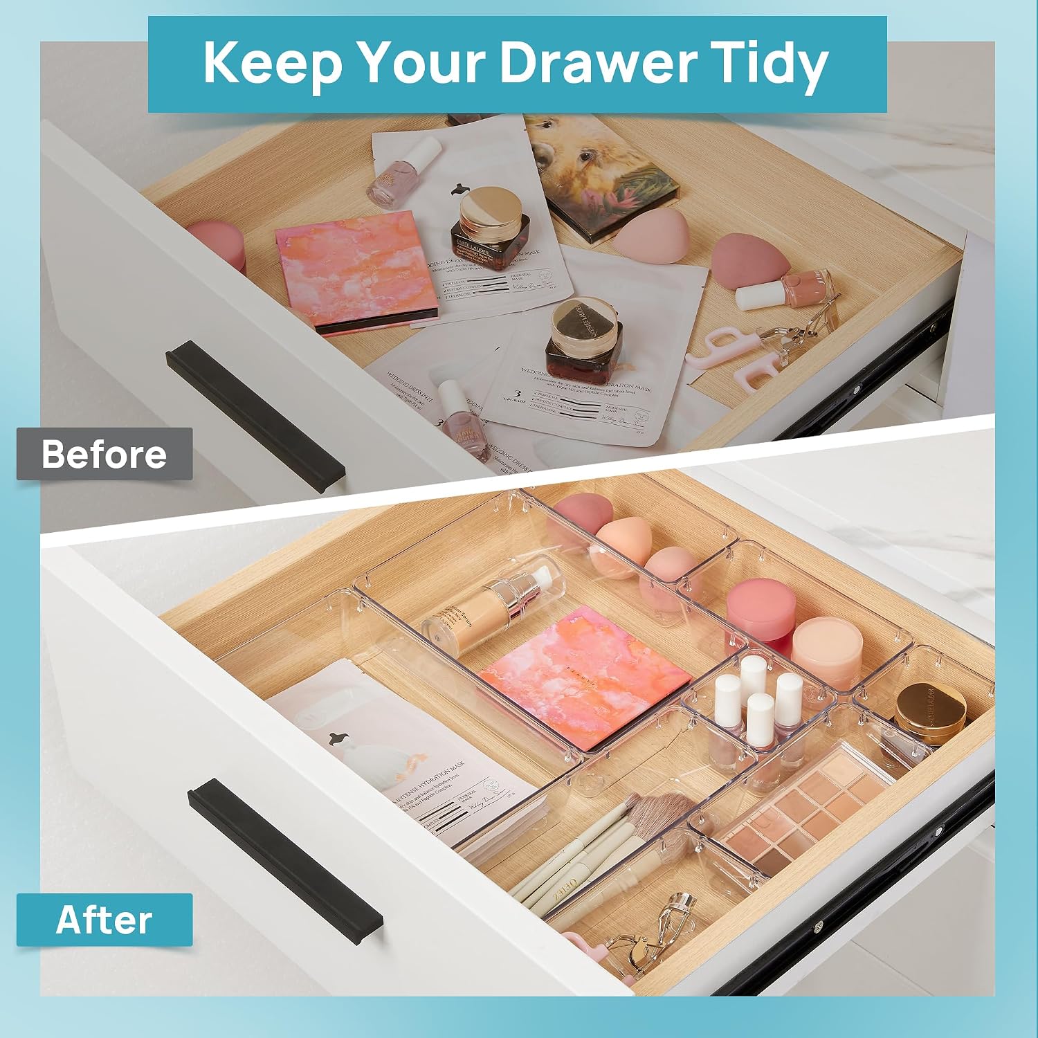 Thumbnail 4 de Vtopmart 10 Pcs Makeup Drawer Organizer Bins Set