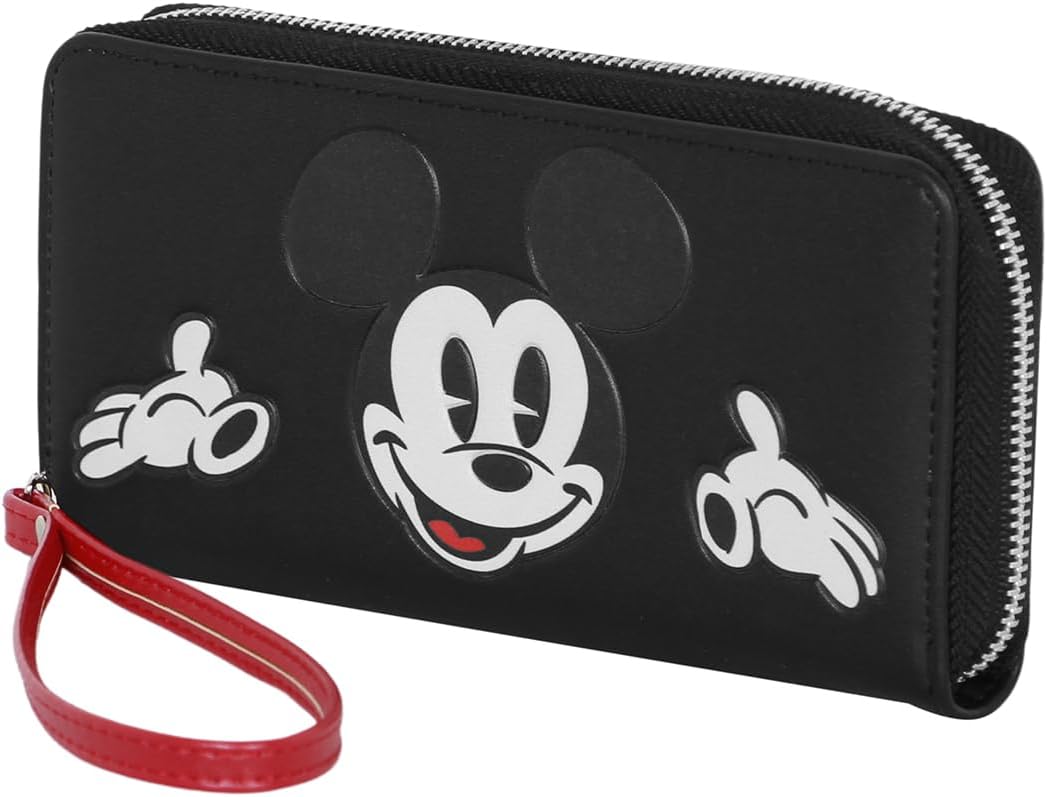 Detalle de Disney Mickey Mouse Face-Portefeuille Essentiel, Noir – 19 x 10 cm