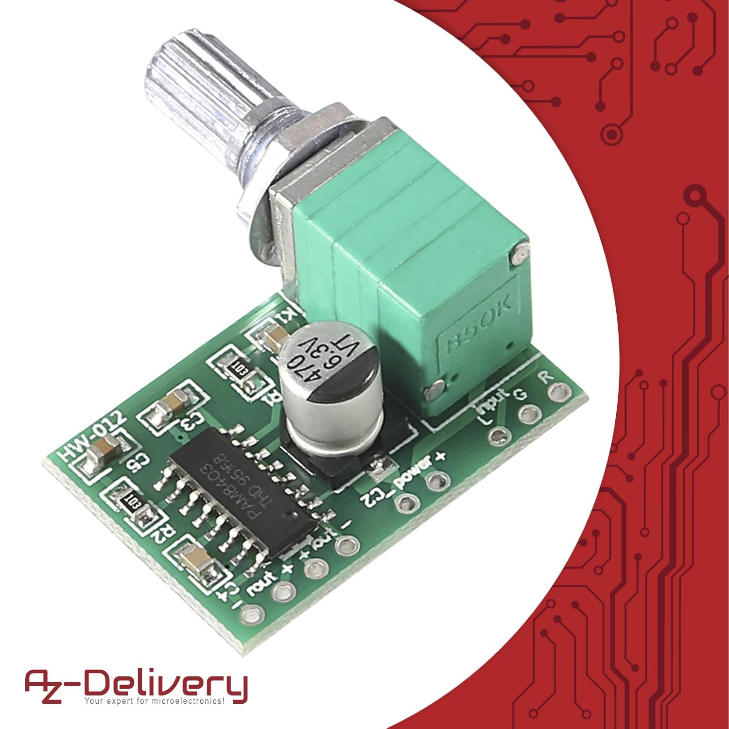 Thumbnail 4 de AZDelivery : pack de 5 mini amplificateurs stéréo PAM8403