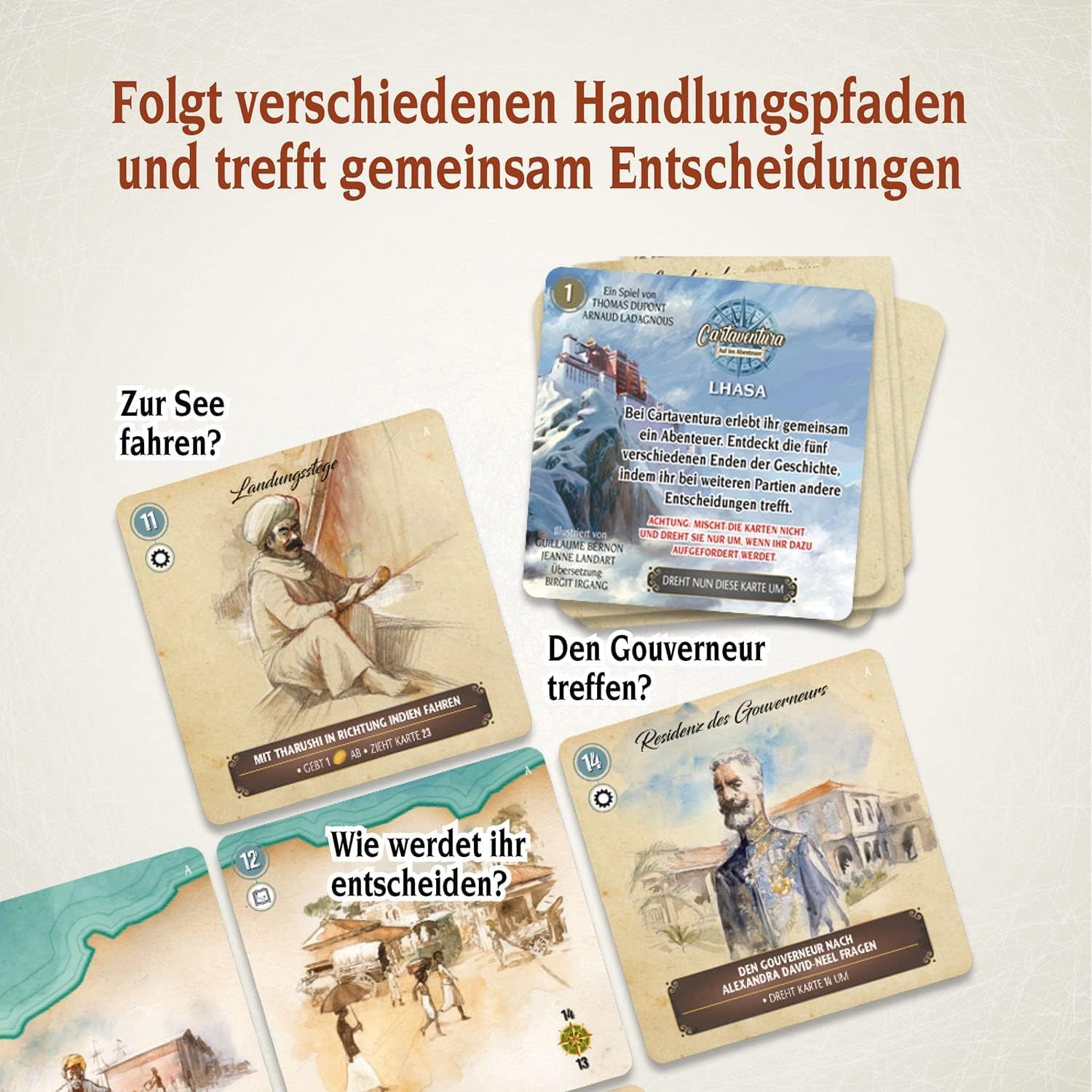 Thumbnail 3 de Kosmos Cartaventura Lhasa (682521) – Abenteuer-Spiel mit mehreren Enden für 1–6 Personen ab 12 Jahren