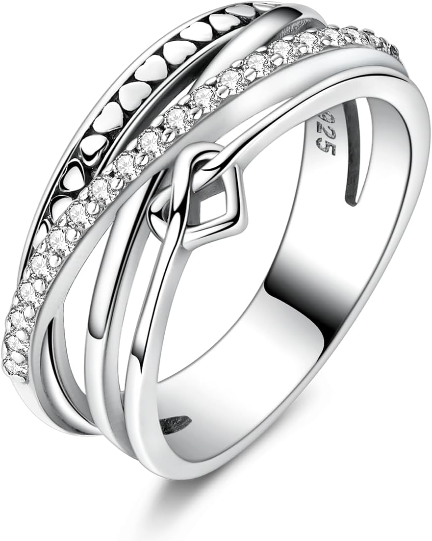 Thumbnail 6 de 925 Sterling Silber Damenringe Elegante Zirkonia