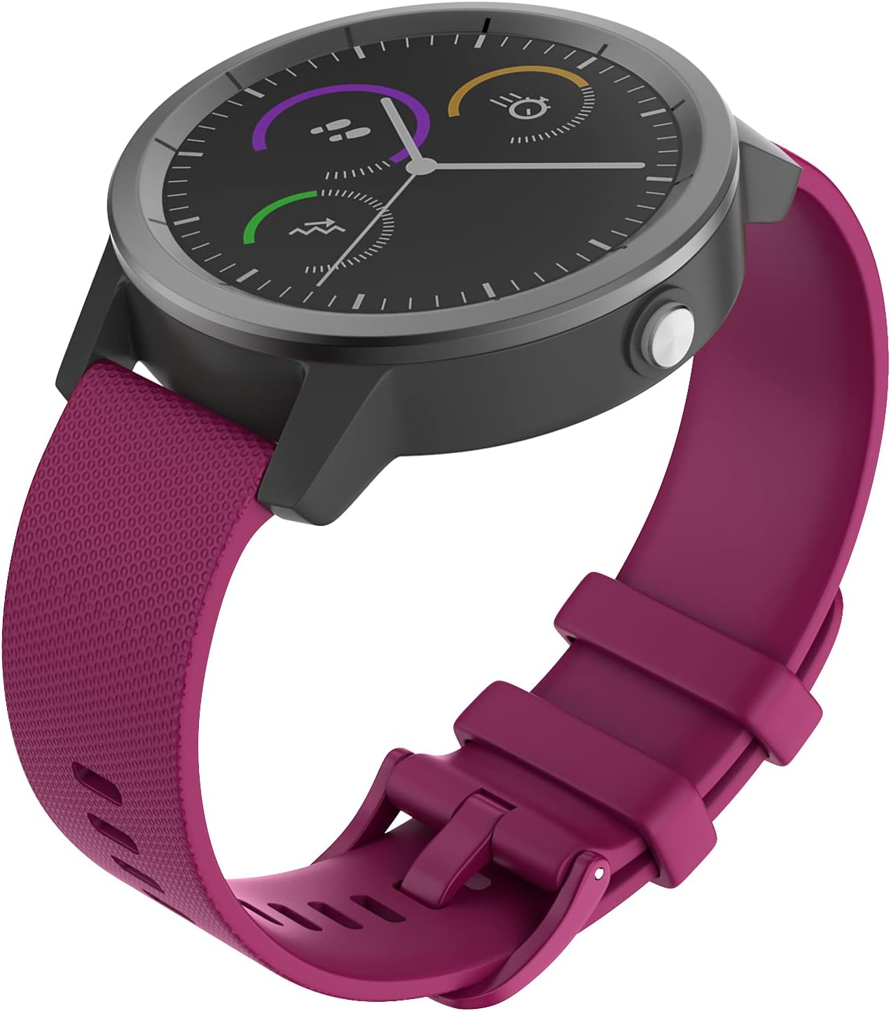 Detalle de OVERSTEP 20mm Soft Silicone Band for Garmin and Samsung Smartwatches (Wine Red)