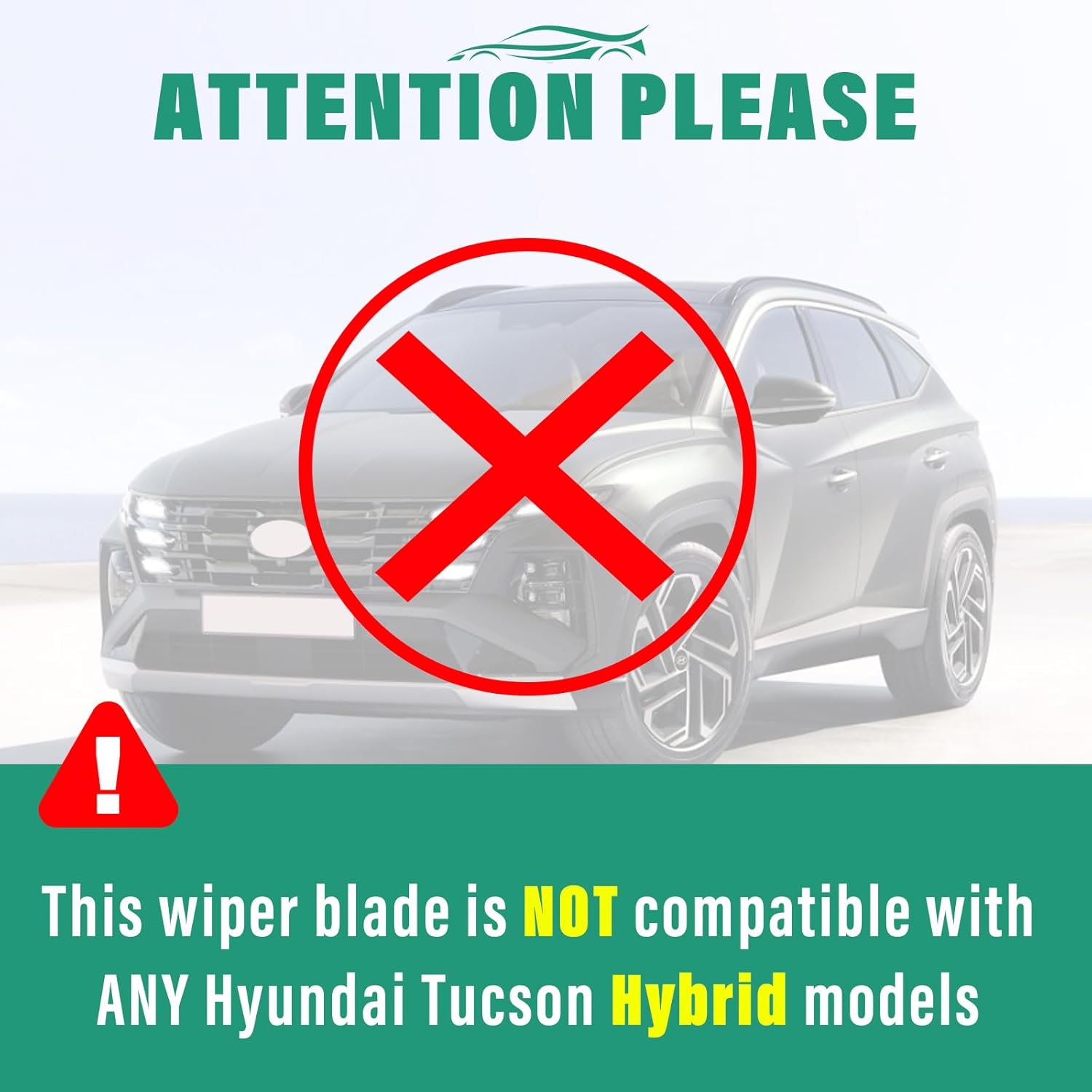 Thumbnail 1 de OEM-Quality Wiper Blade Set (Pack of 3) for 2022–2024 Hyundai Tucson (Not for Hybrid) — Front 26in + 16in, Rear 11in