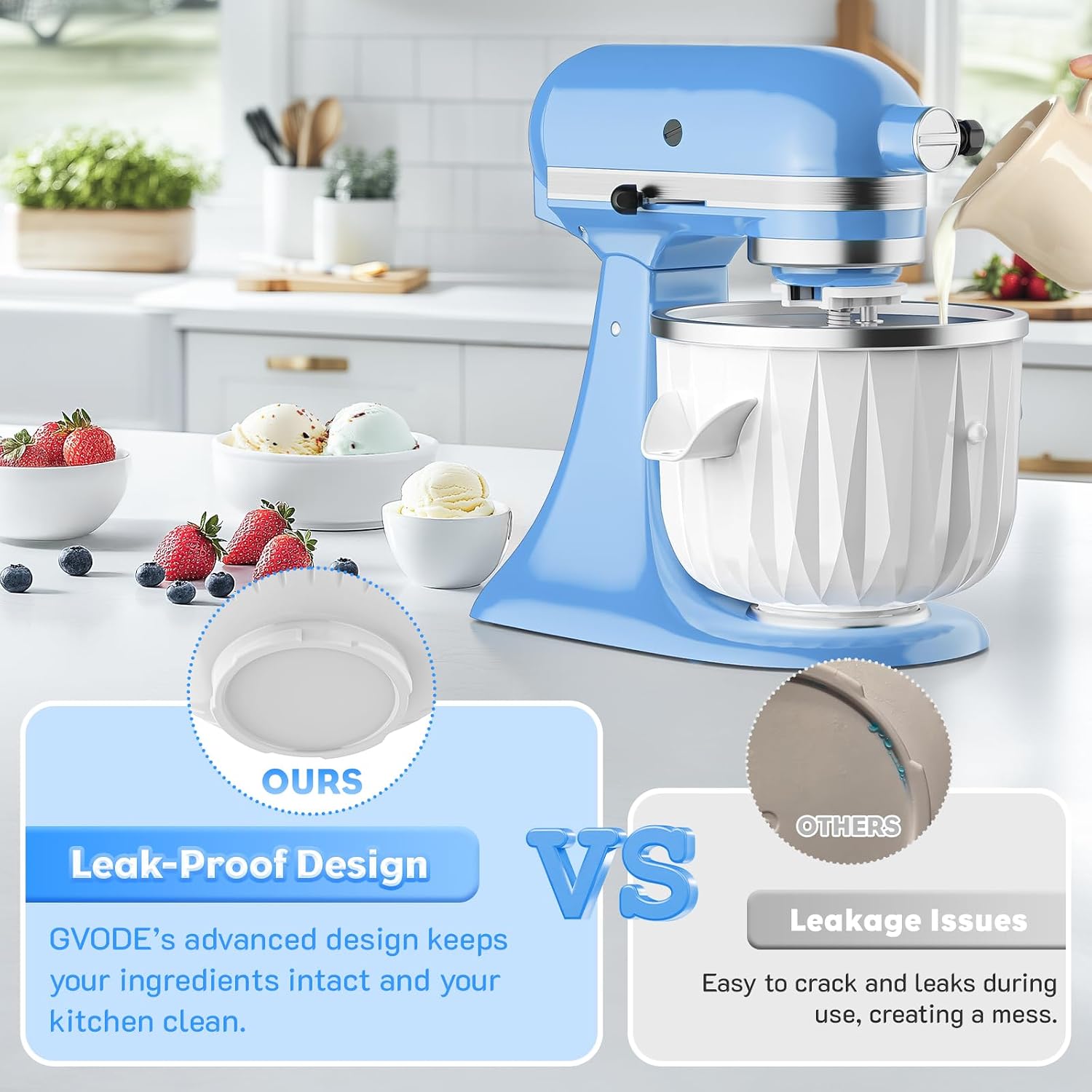 Detalle 2 de GVODE Ice Cream Maker Attachment, 2 Qt