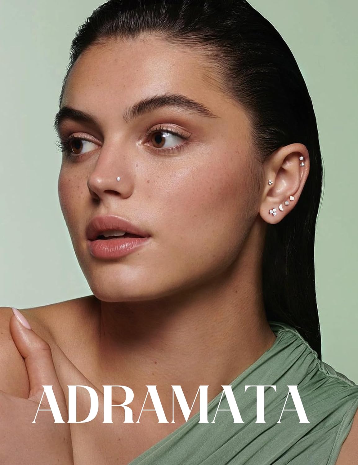 Thumbnail 3 de ADRAMATA Helix/Tragus & Labret Piercing Jewellery Set 16G/18G (6/8/10mm)