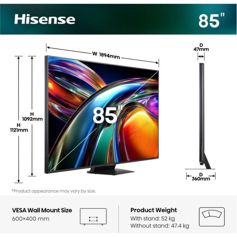 Thumbnail 3 de Hisense 85UR9S: TV Mini LED de 85" 4K con 180 Hz, HDR10+ y Dolby Vision para cine en casa y gaming