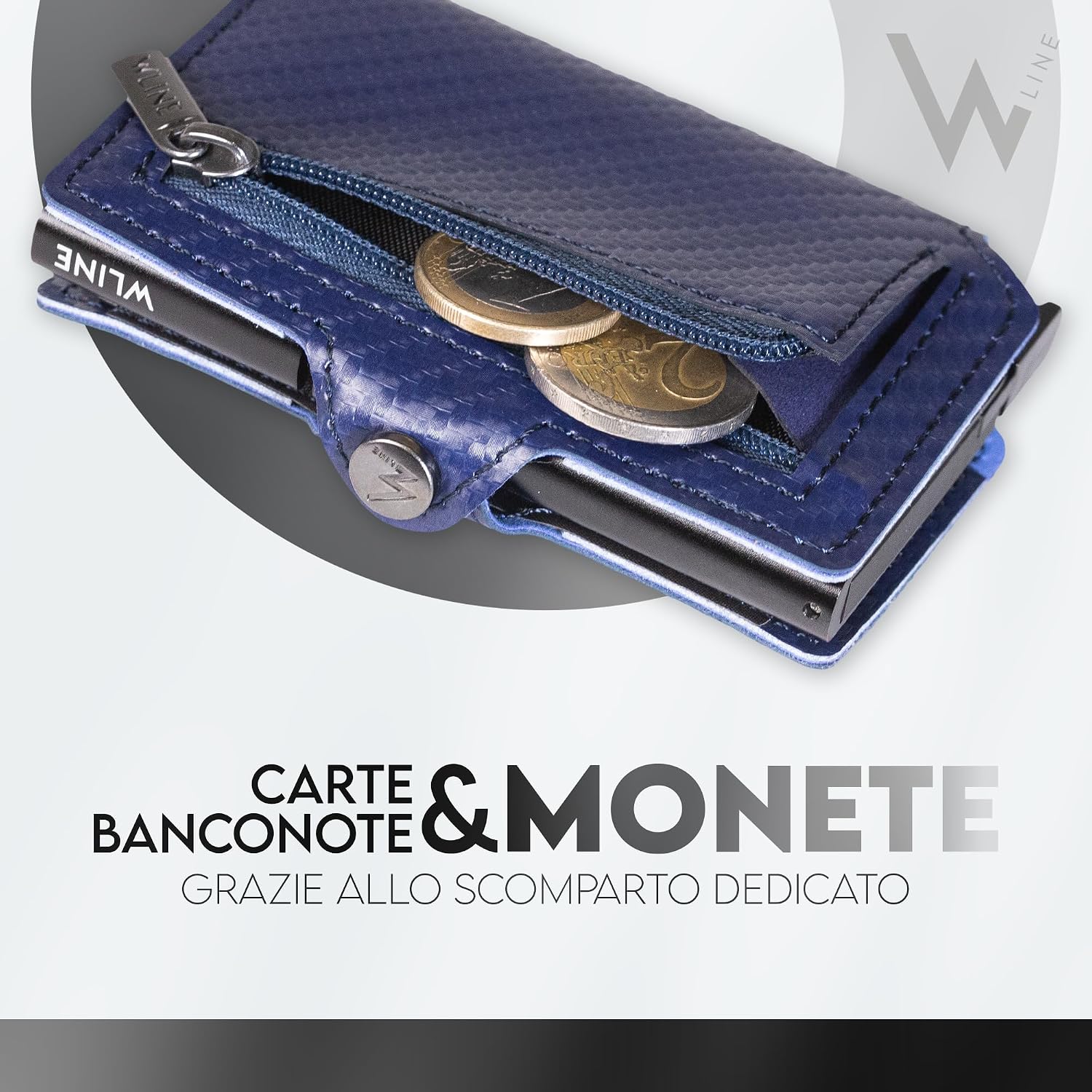Detalle 2 de WLine Portafoglio Slim con Portamonete RFID 1,5 cm