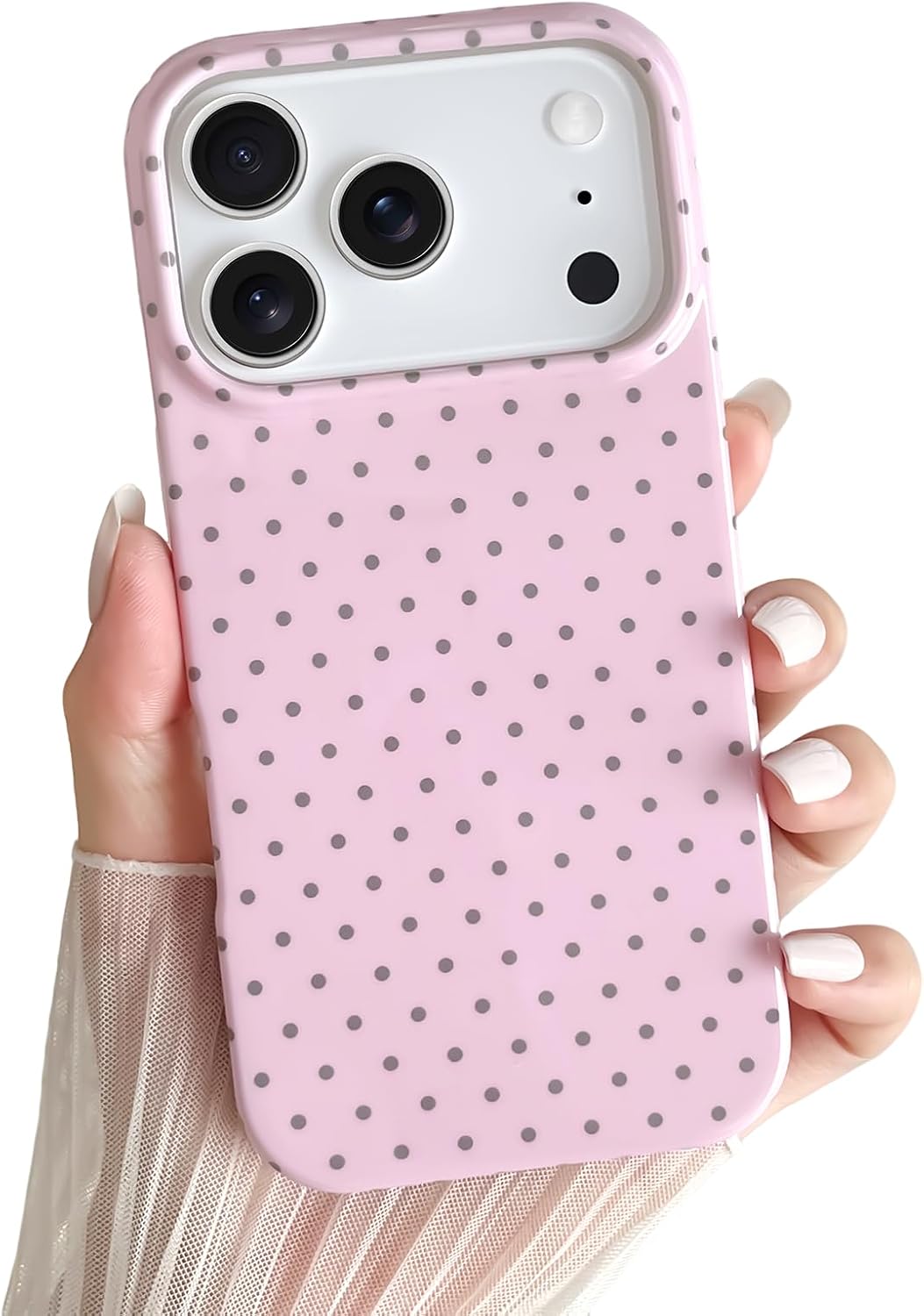 Detalle de Yeddabox iPhone 17 Pro case, TPU polka dot