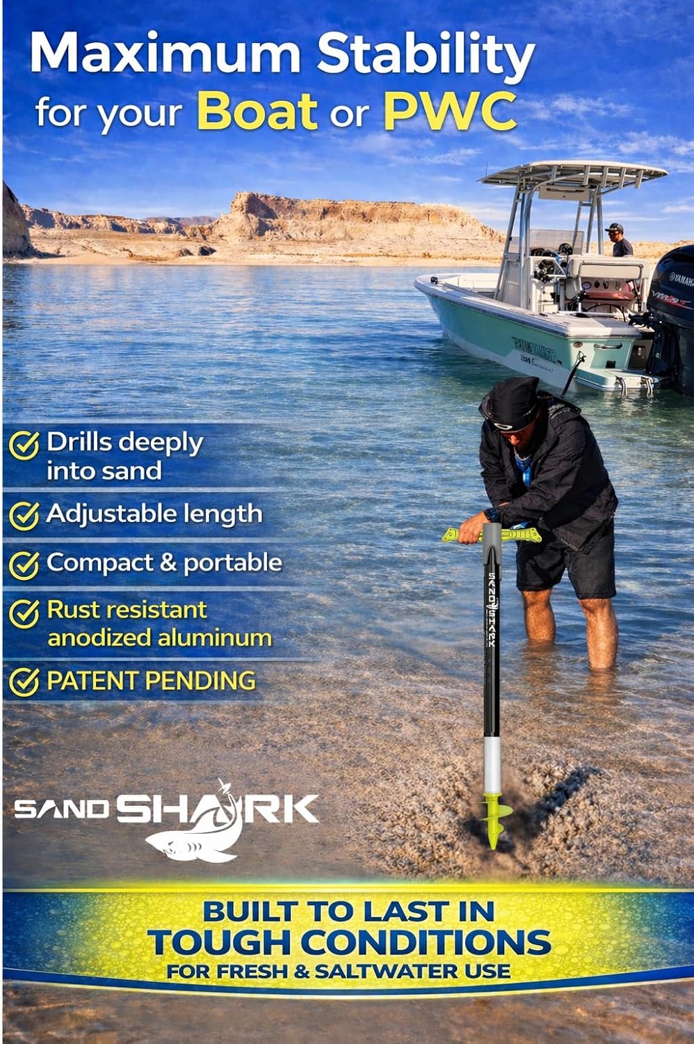 Detalle de SandShark Supersport 3.0 Shallow Water Anchor for PWC & Pontoon Boats