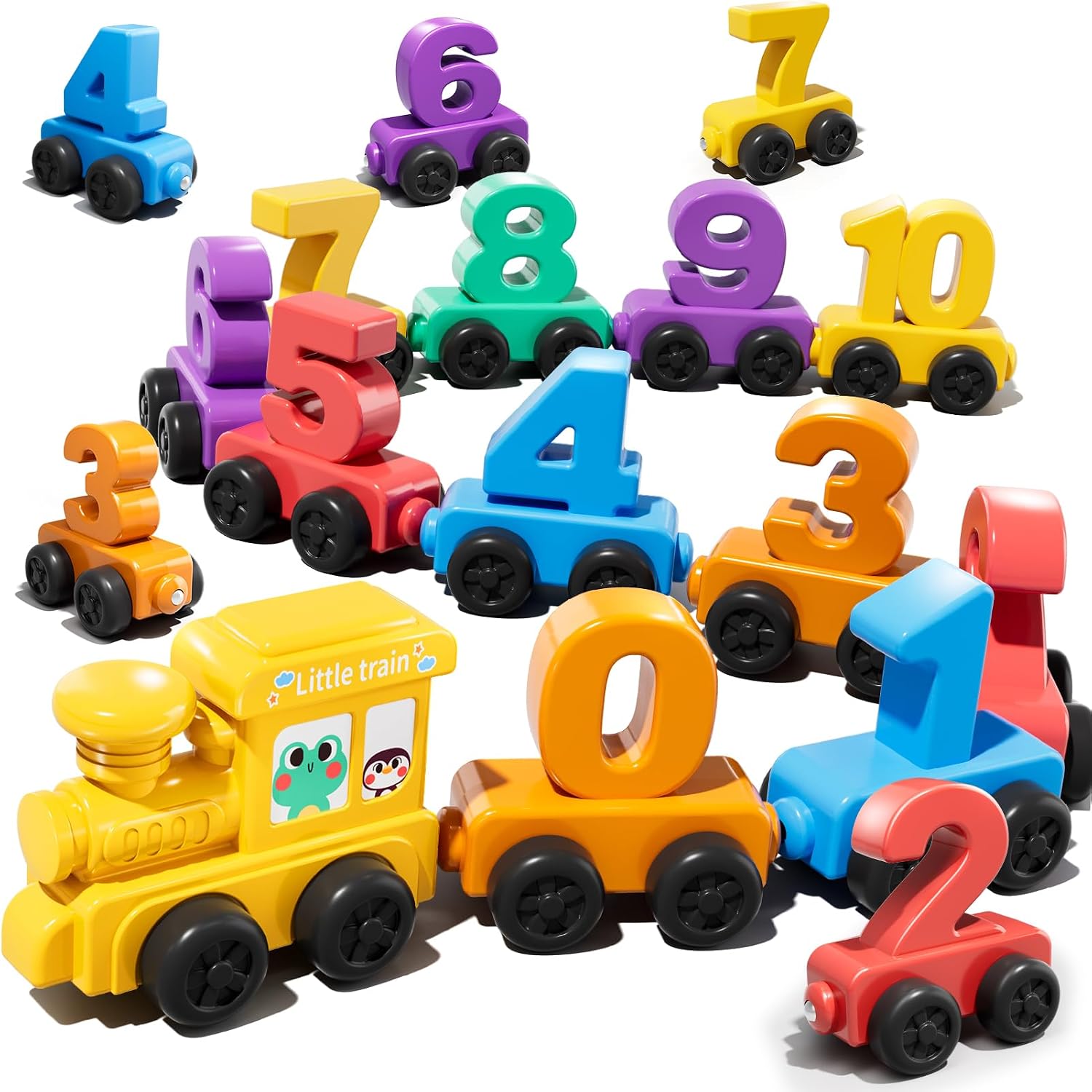 Detalle de JUKUDAHU Magnet Number Train Set for Toddlers (Ages 1–4) – Counting & Color Sorting Train Toy