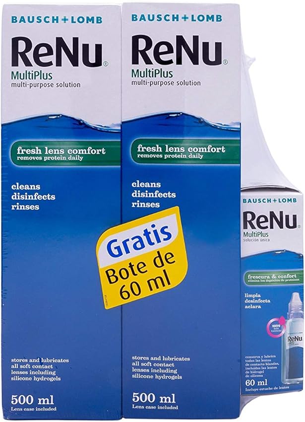 Detalle 2 de Bausch + Lomb Renu MultiPlus 2 x 500 ml + 60 ml gratis