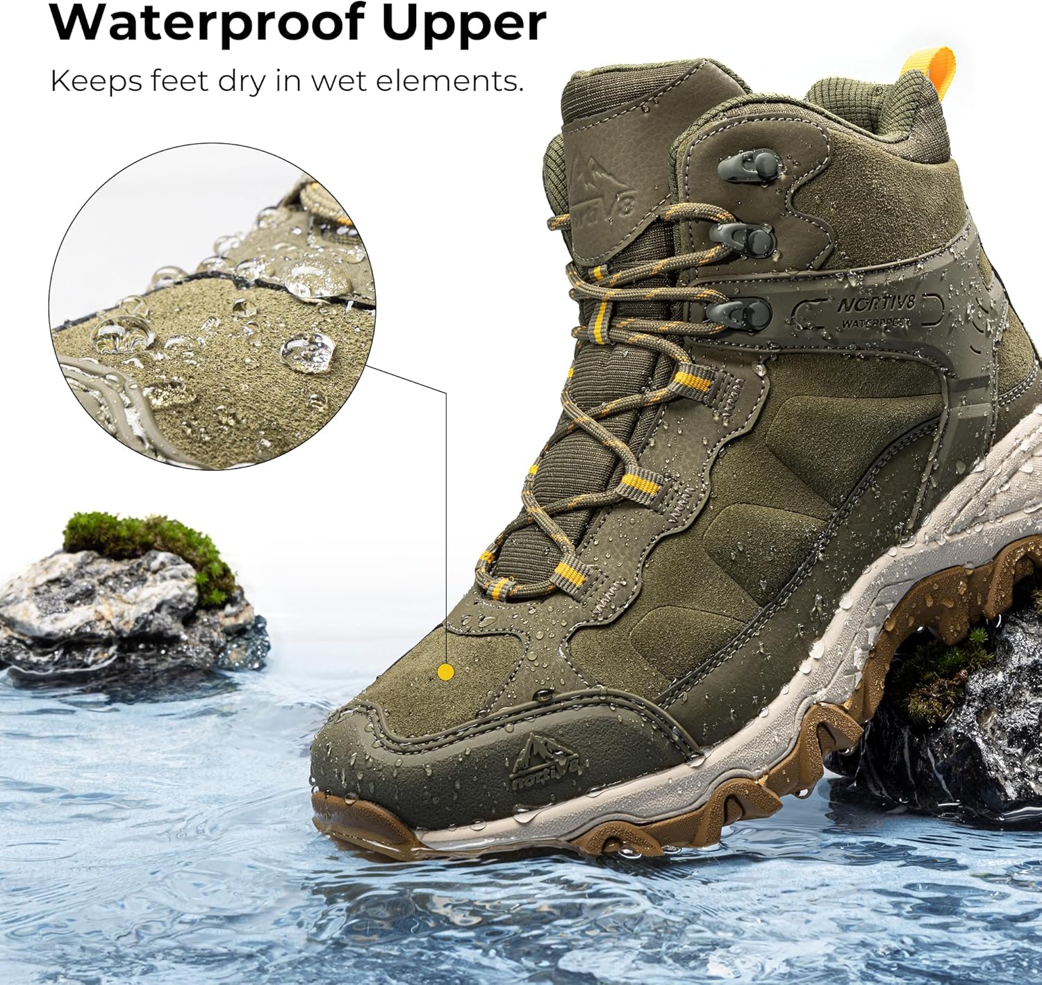 Thumbnail 6 de NORTIV 8 Men's Waterproof Hiking Boots – Paladin Mid Trekking Boots for Outdoor Adventures
