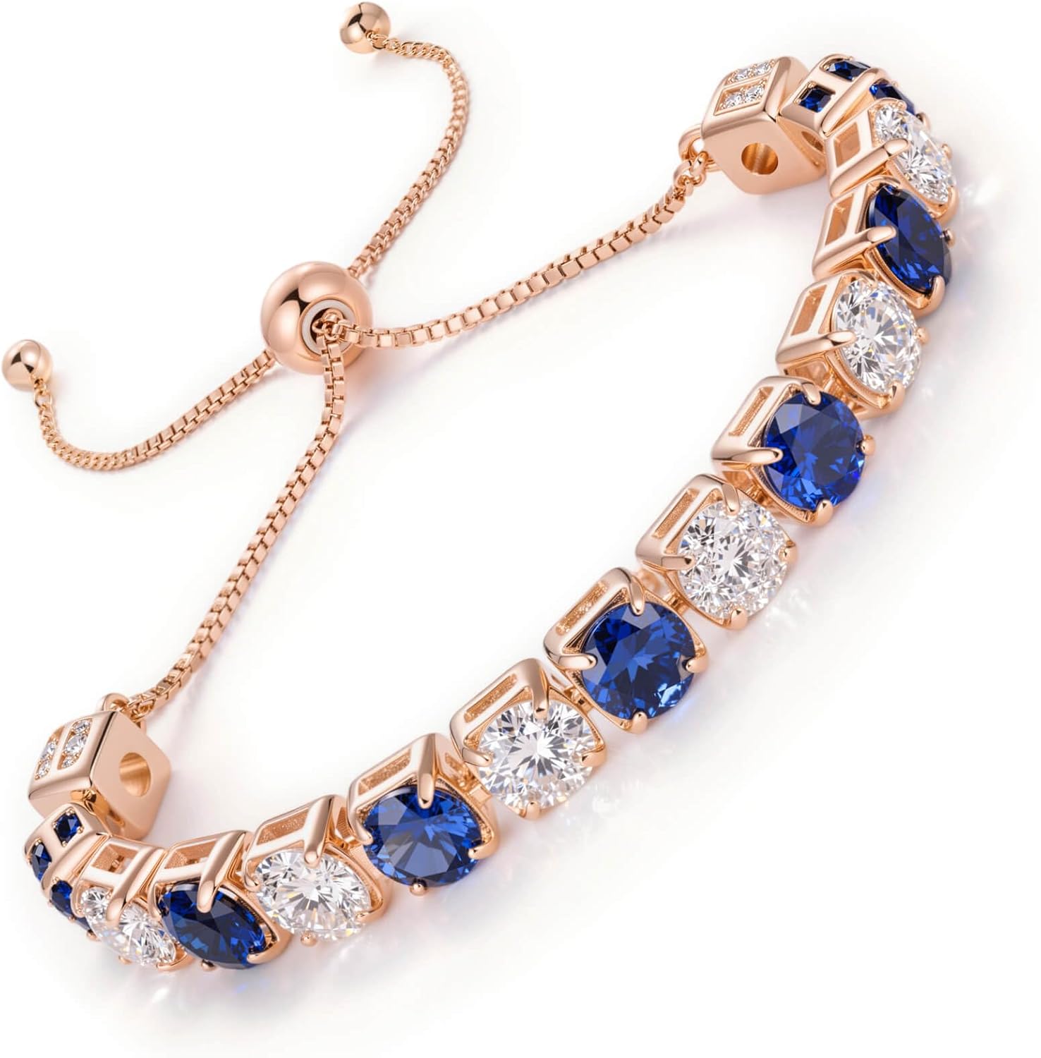 Thumbnail 6 de LOVANS Adjustable 4/5/6mm Cubic Zirconia Tennis Bracelet – White/Rose Gold Plated