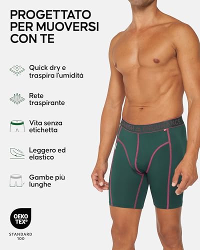 Detalle de DANISH ENDURANCE Boxer Uomo Sportivi 3 Paia Gamba Lunga, Multicolore (XXL) - Comfort e Prestazioni Daily