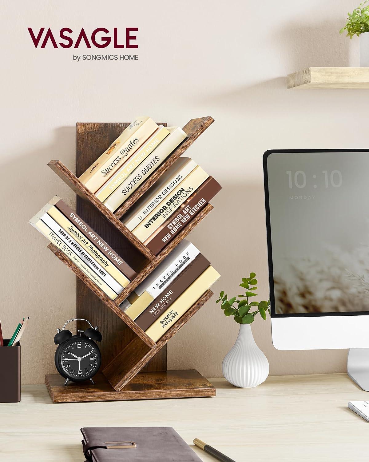 Thumbnail 1 de VASAGLE CUSTOS LBC183X01 Tree Bookshelf, 5 Tiers, Rustic Brown
