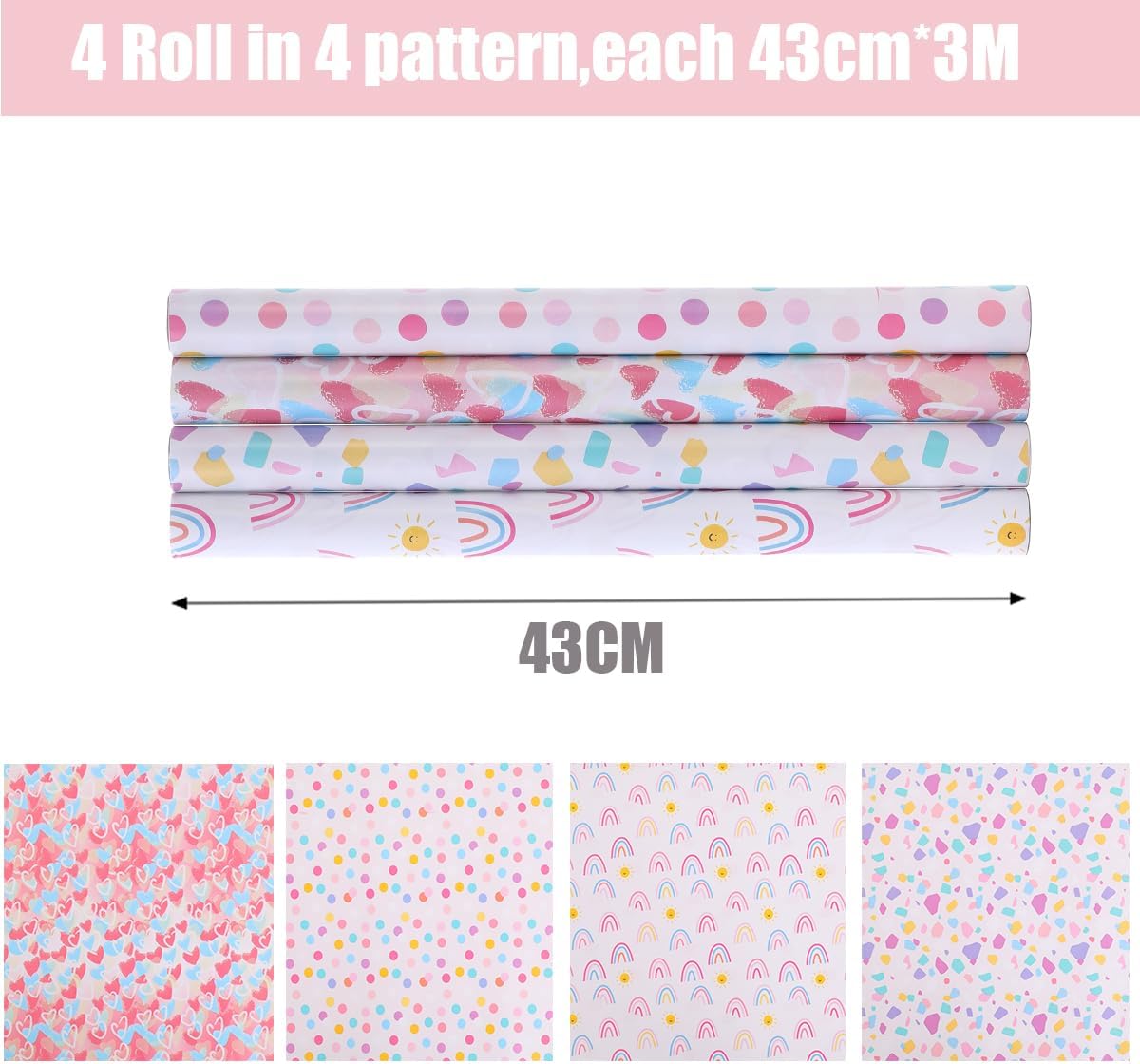 Thumbnail 1 de HBell Wrapping Paper Rolls 44cm x 3m