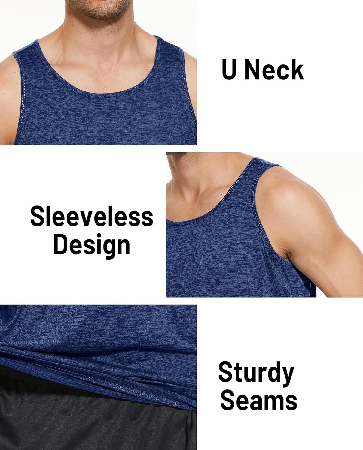 Thumbnail 5 de MAGCOMSEN Herren Tanktops leichtes Achselshirt Quick-Dry für Sport, Lauftraining & Fitness