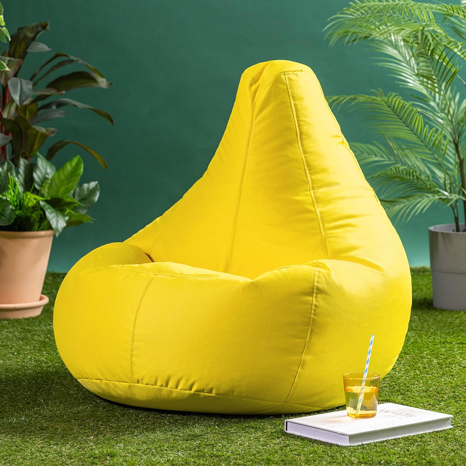 Thumbnail 3 de Bean Bag Bazaar Dalton Gaming Bean Bag Chair (Yellow) – Water Resistant Garden Chair with Filling Included