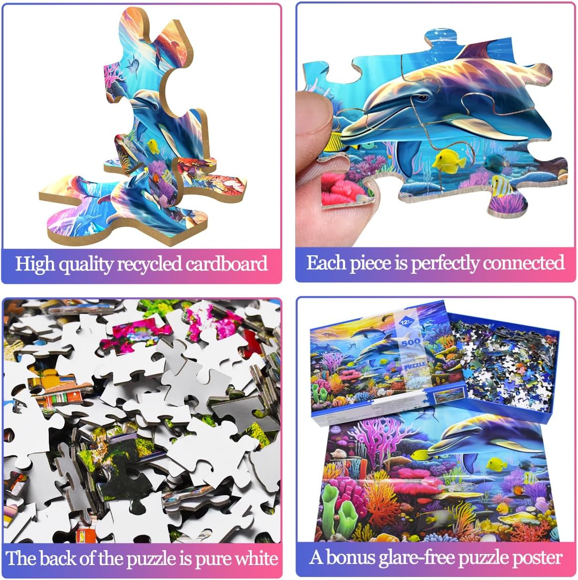 Thumbnail 2 de Dolphins 500-Piece Jigsaw Puzzle