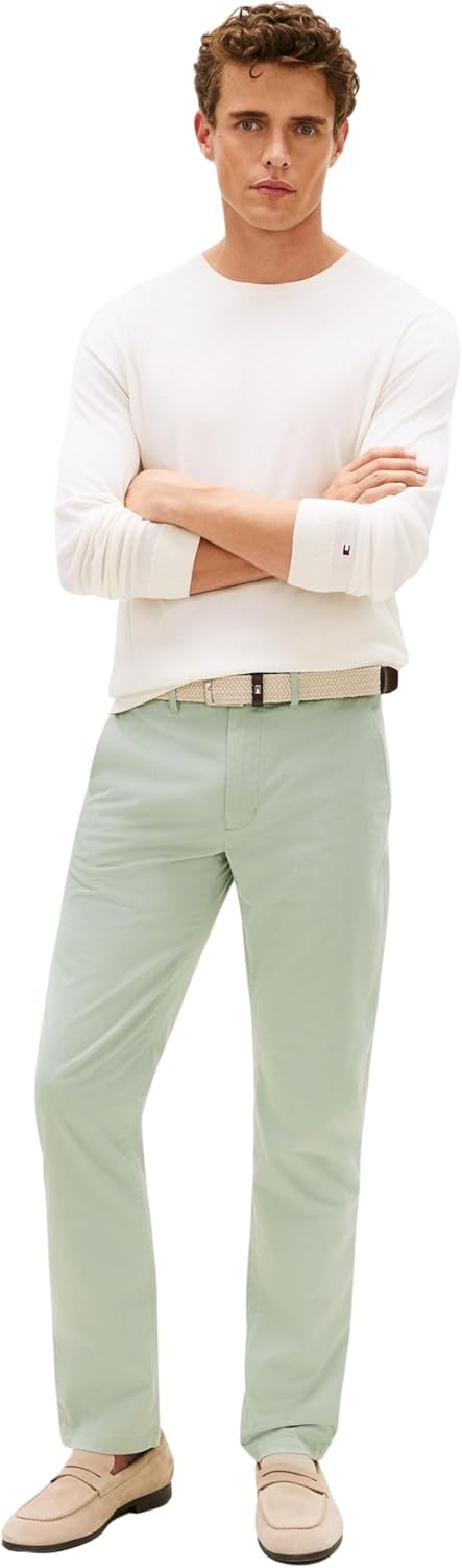 Detalle de Tommy Hilfiger Herren Chino – zeitlose Passform mit hohem Tragekomfort
