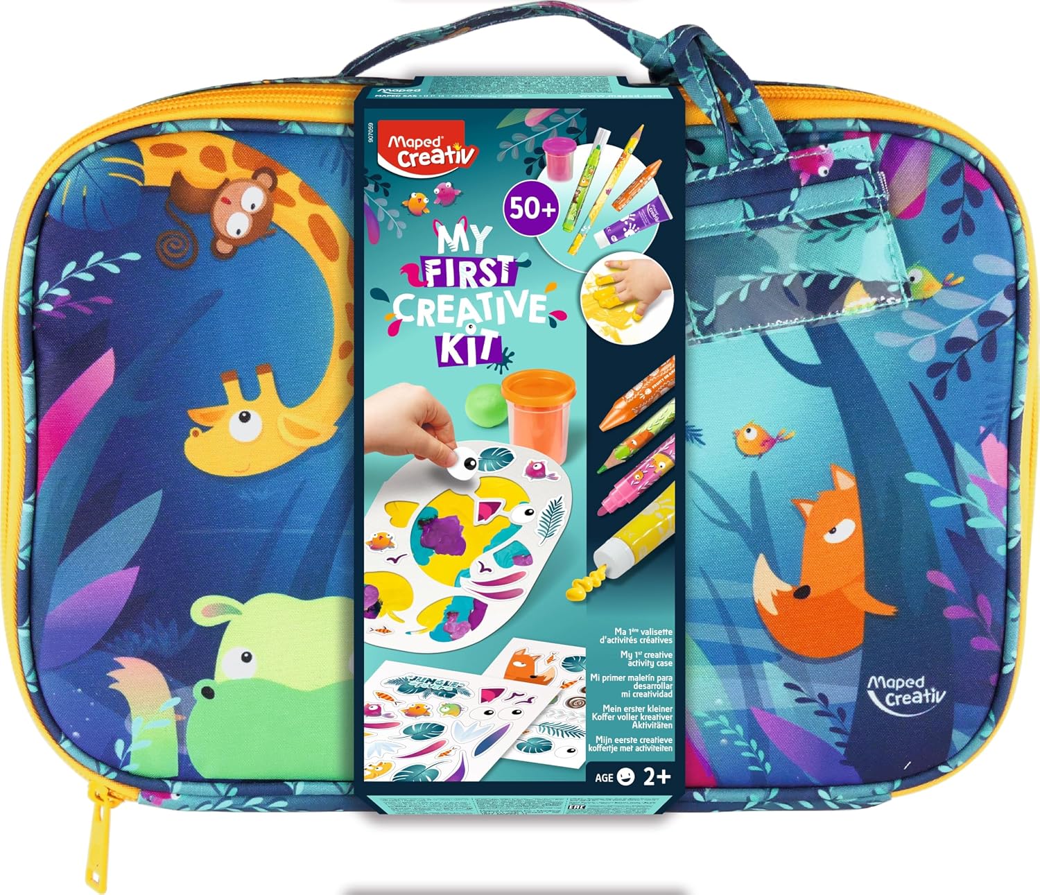Detalle 2 de Maped Creativ Jungle Fever – walizka kreatywna z przyborami jumbo dla dzieci 2–5 lat