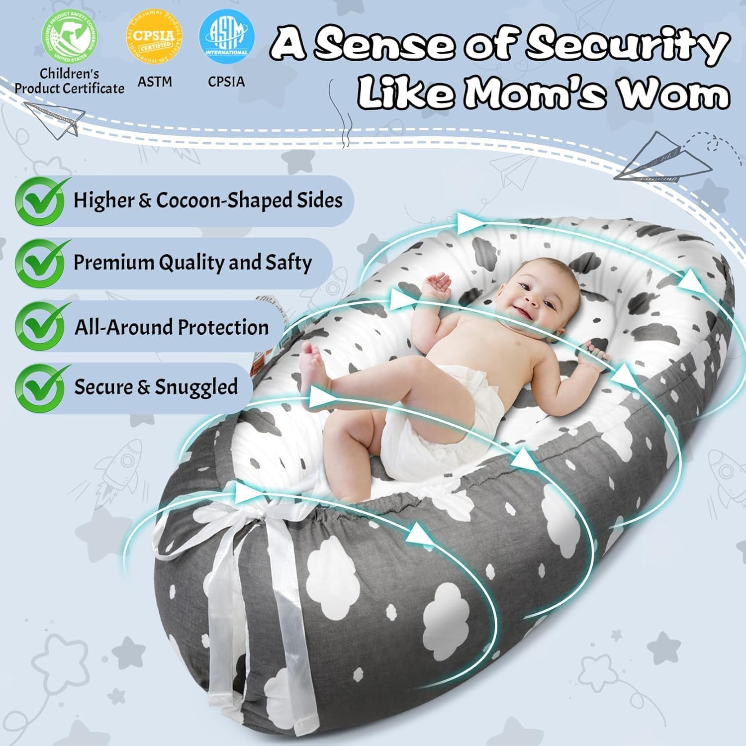 Thumbnail 3 de Baby Nest Pod Newborn Lounger 0–24 months