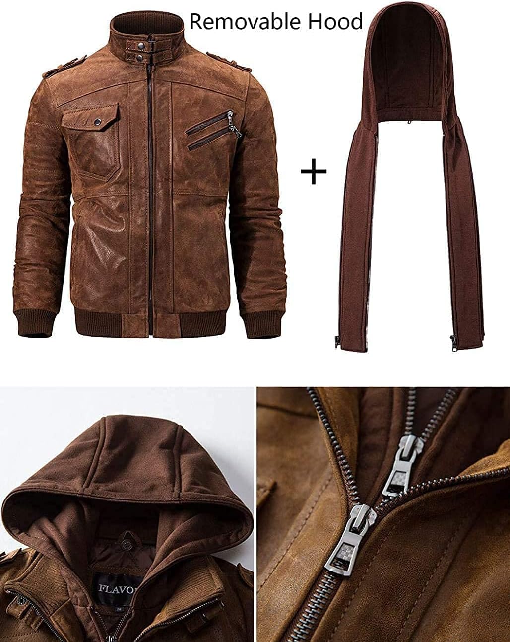 Detalle 1 de FLAVOR Lederjacke Herren mit 2