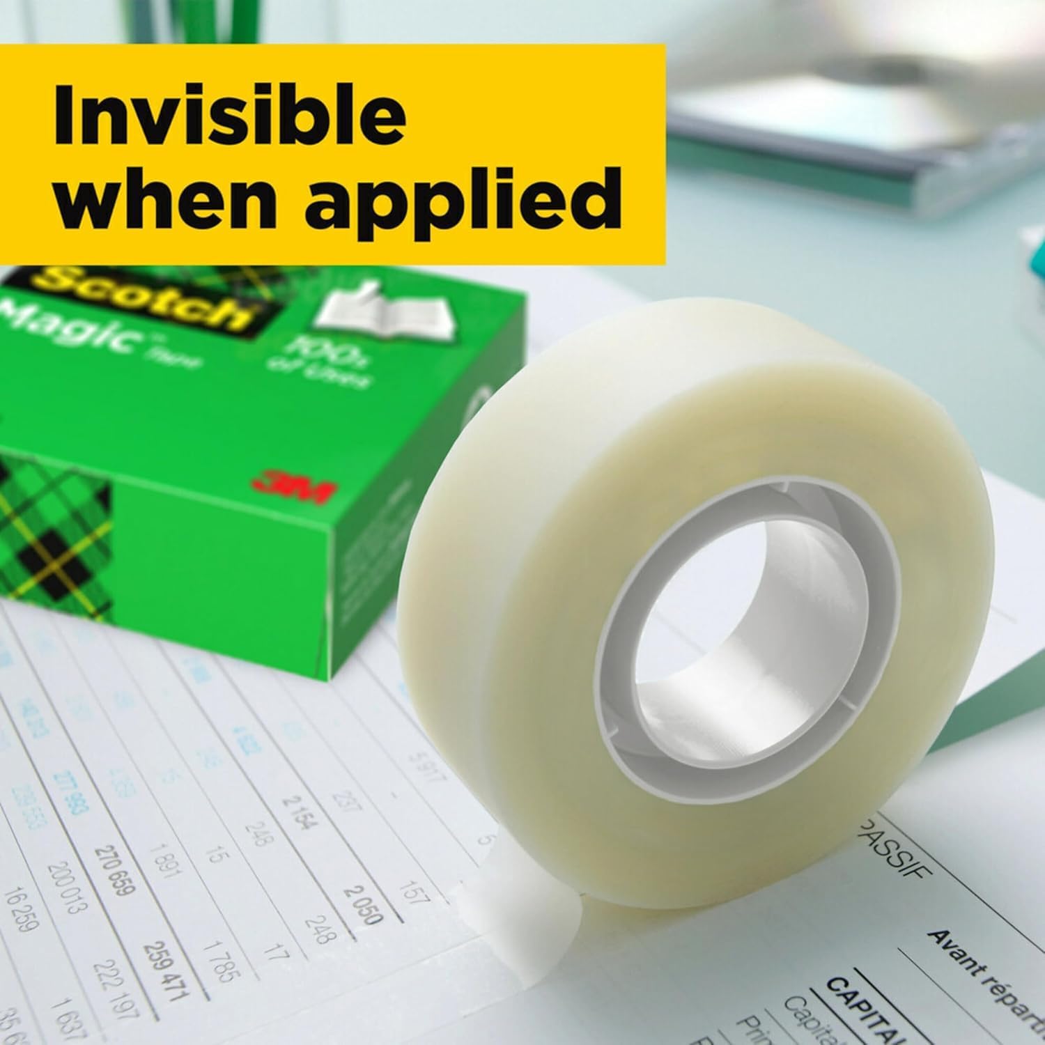 Thumbnail 2 de Scotch Magic Tape (4 rolls) 19 mm x 33 m – matte invisible sticky tape for paper
