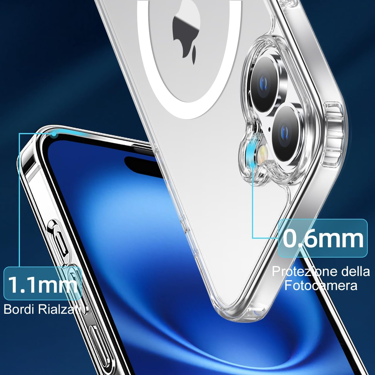 Detalle 2 de tigratigro Cover Magnetica iPhone 17 – Compatibile MagSafe, anti-ingiallimento e antiurto