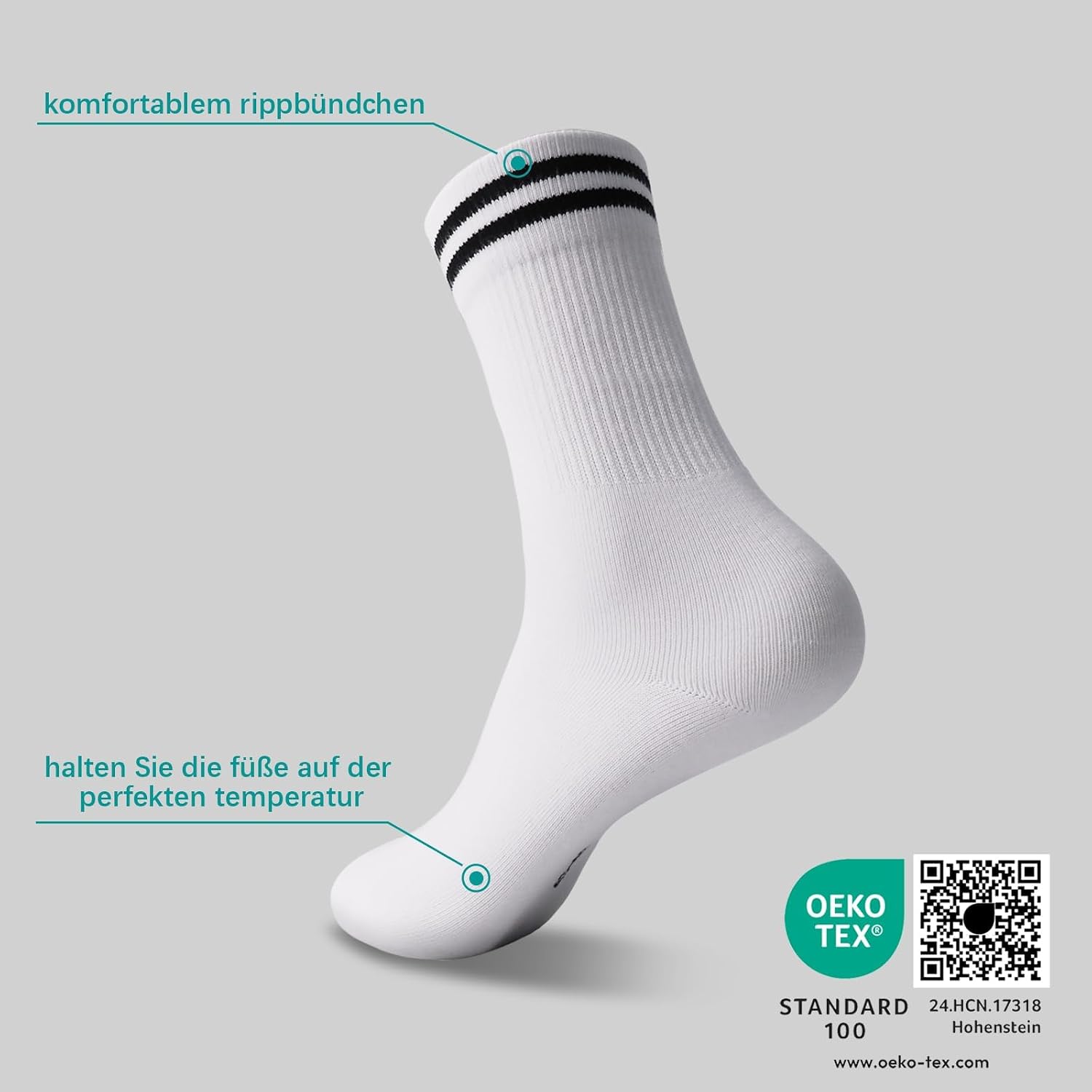Detalle 2 de Socken Herren Damen Sportsocken 4 Paar Baumwolle