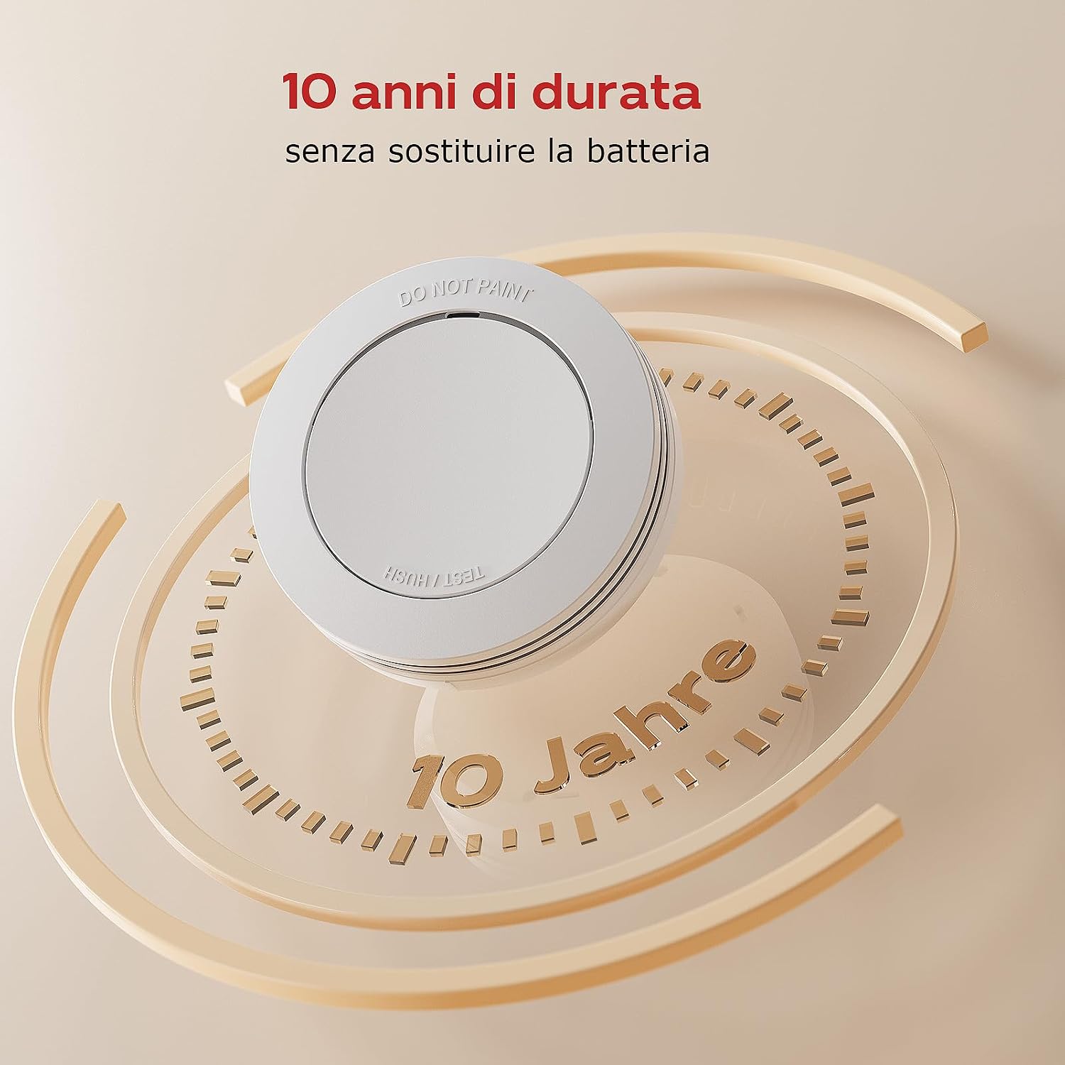 Detalle de Safeliveo Rilevatore di Fumo con Batteria 10 Anni – Allarme 85 dB, senza LED lampeggiante, confezione da 5
