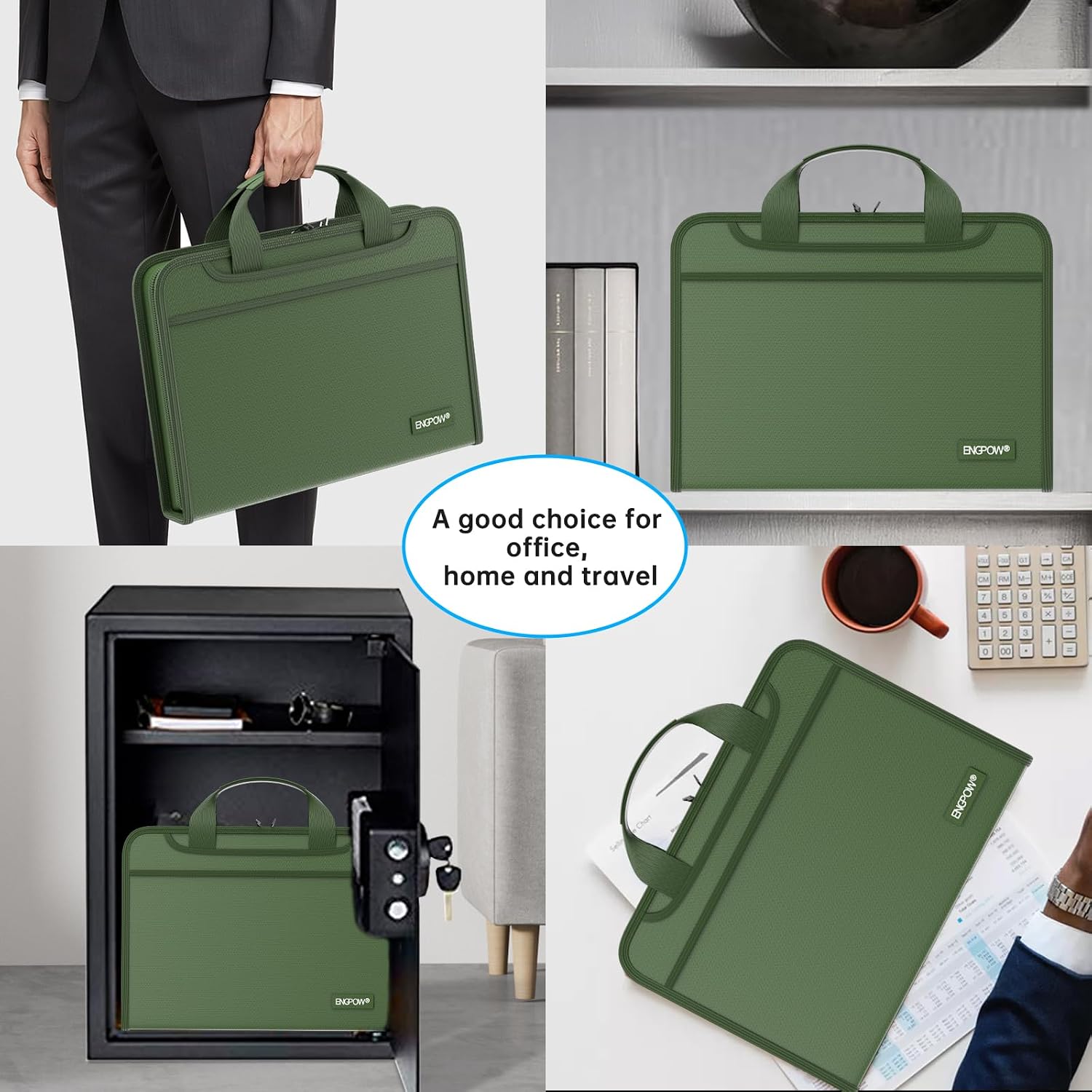 Detalle de ENGPOW EG083 Fireproof Accordion File Organizer, 13 Pockets, Handle & Labels