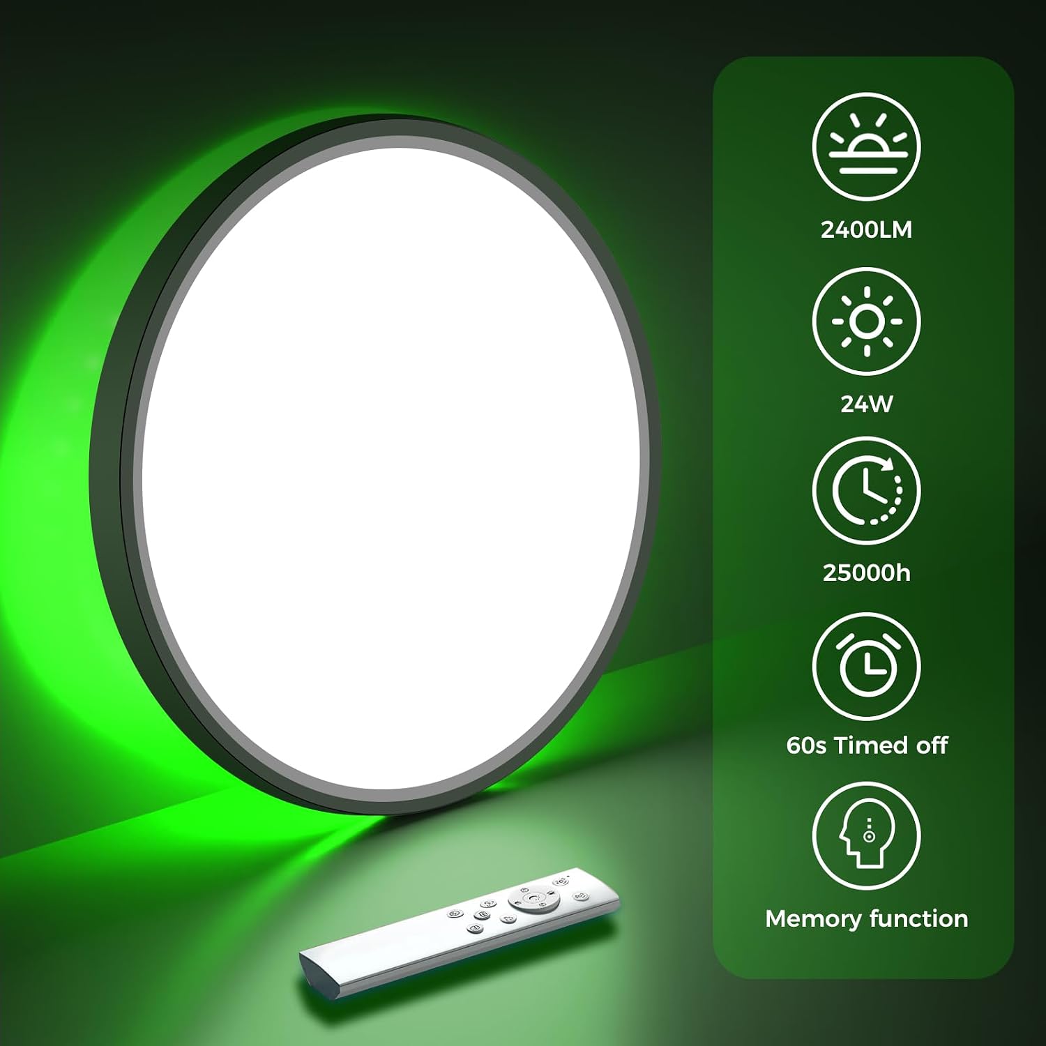 Detalle de zemty LED Deckenleuchte 29 cm RGB
