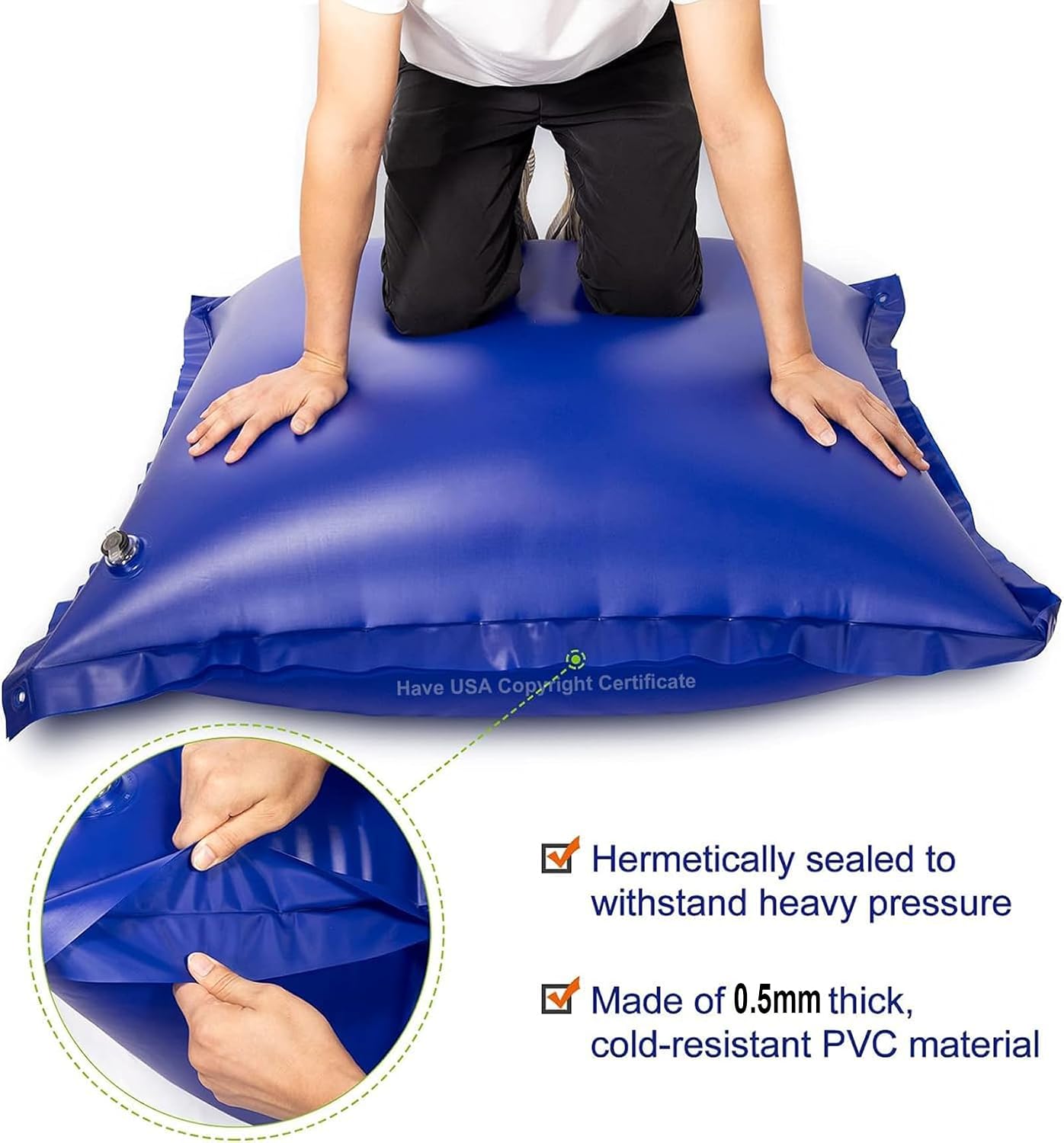 Detalle 2 de EddHomes Swim Air Pillows 4x4ft Pool Pillow, 0.5mm PVC