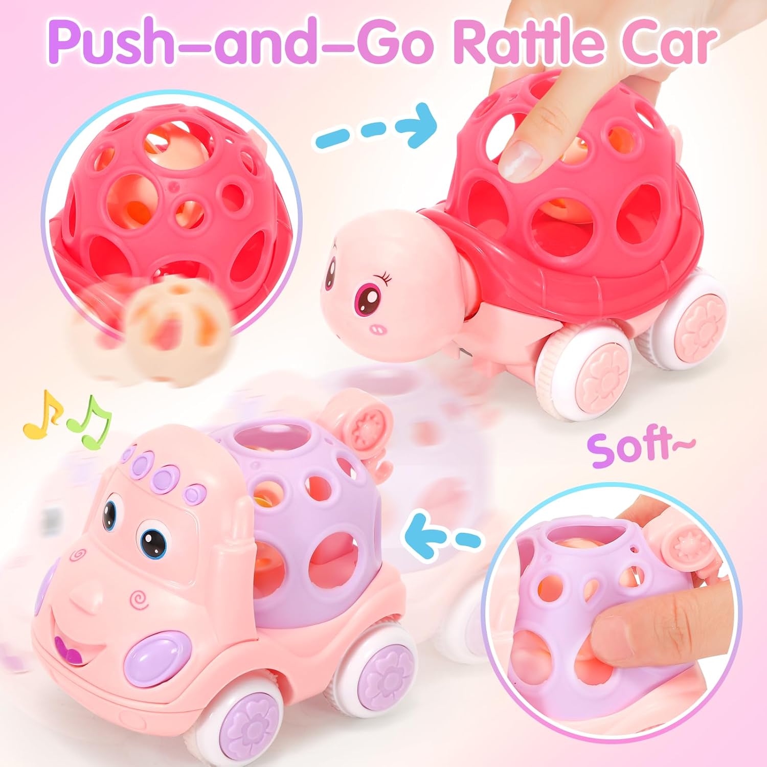 Thumbnail 3 de AmiDear 10-in-1 Montessori Bus Toy for 6-12-18 Months+: Engaging Educational Toy for 1–2 Year Old Girls (Pink)