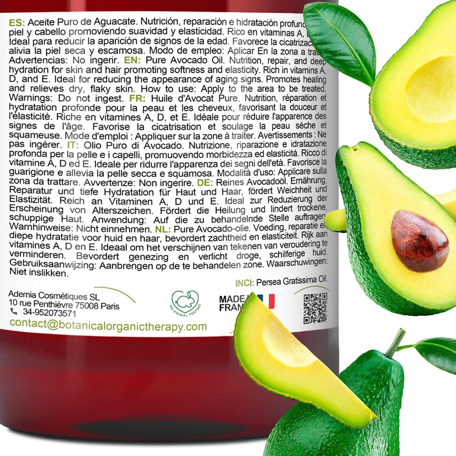 Detalle 2 de B.O.T Olio di Avocado 250 ml