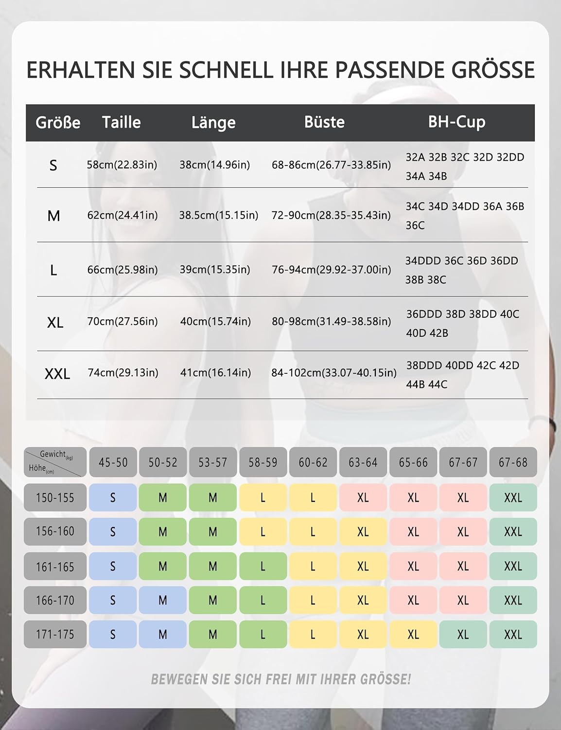 Thumbnail 5 de BAYDI Nudi Sport BH für Damen: abnehmbare Pads, ohne Bügel, Crop-Tanktop für Yoga & Fitness