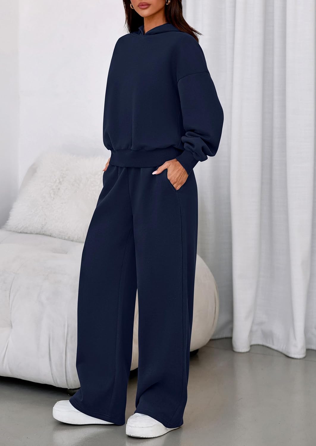Thumbnail 2 de PRETTYGARDEN Women’s 2-Piece Sweatsuit Set (Hoodie + Wide-Leg Sweatpants) for Winter Casual Wear