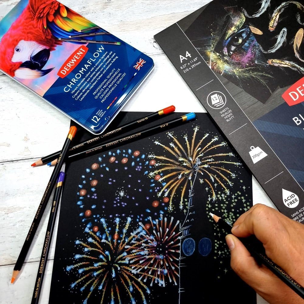 Thumbnail 6 de Derwent Chromaflow 12 crayons de couleur 🖍️