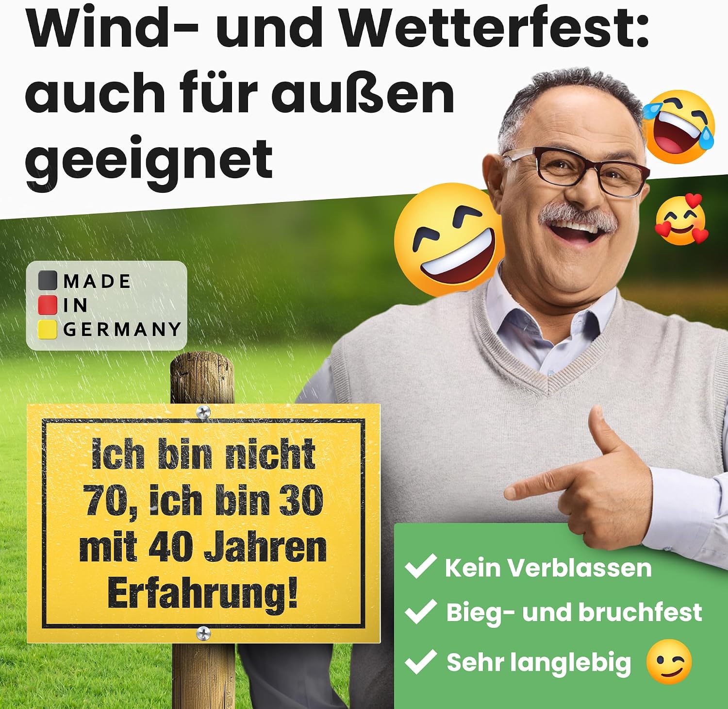 Thumbnail 4 de DankeDir! Ich bin nicht 70 Jahre Schild 30x20 cm