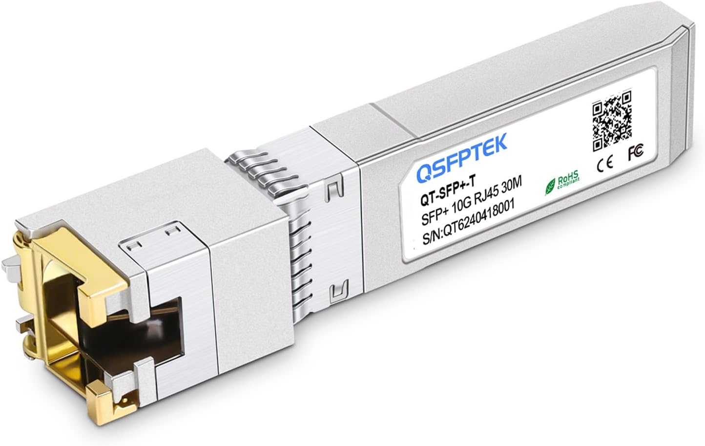 Detalle de QSFPTEK 10GBASE-T SFP+ RJ45トランシーバーモジュール 10Gbps対応・銅線接続