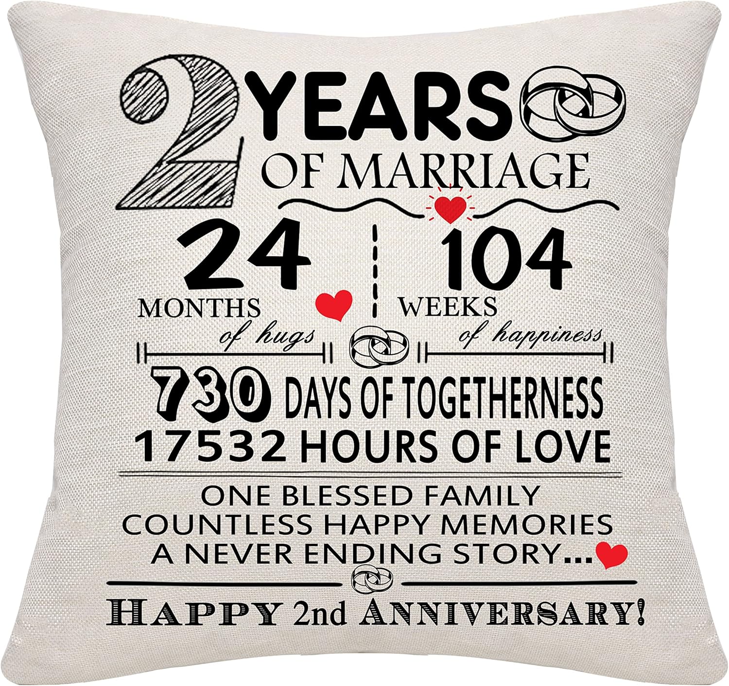 Thumbnail 3 de Bommex 28 Years of Marriage Cushion Cover for 28th Wedding Anniversary Keepsake