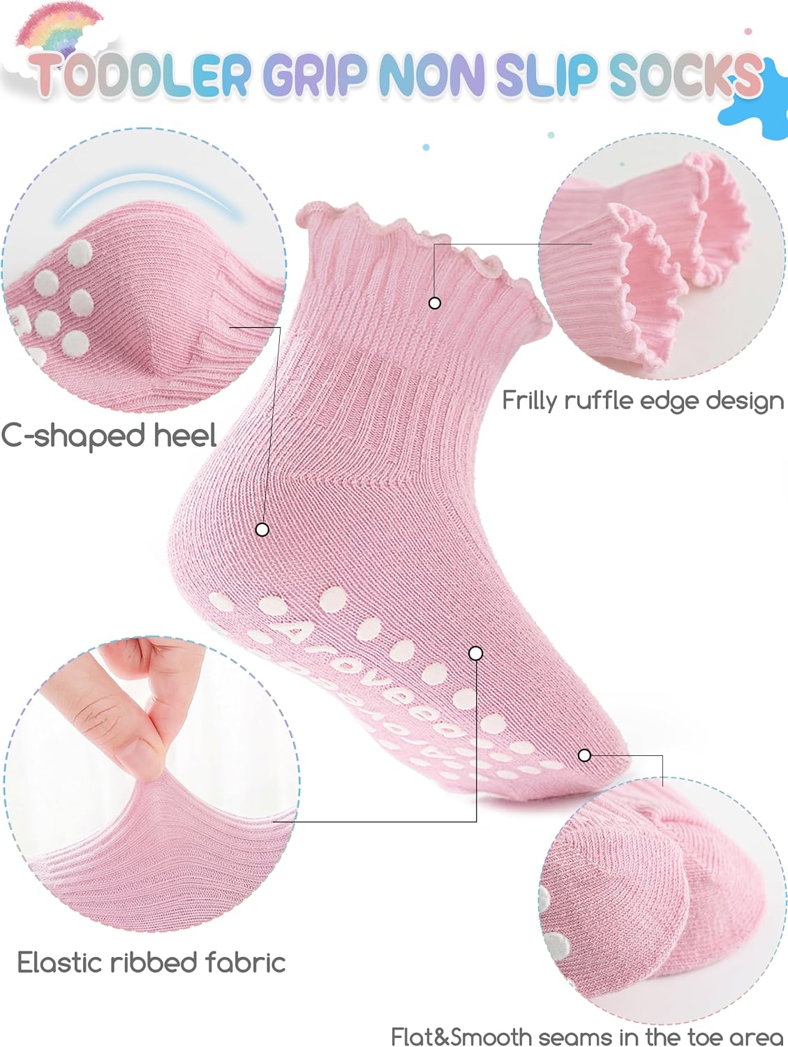 Detalle de Toddler Grip Socks 12-Pack