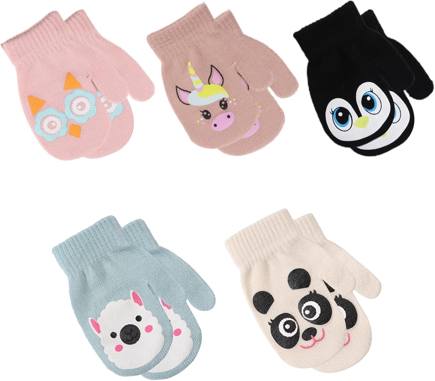 Detalle de PEECABE Knitted Toddler Mittens with Stretch for Fall and Winter