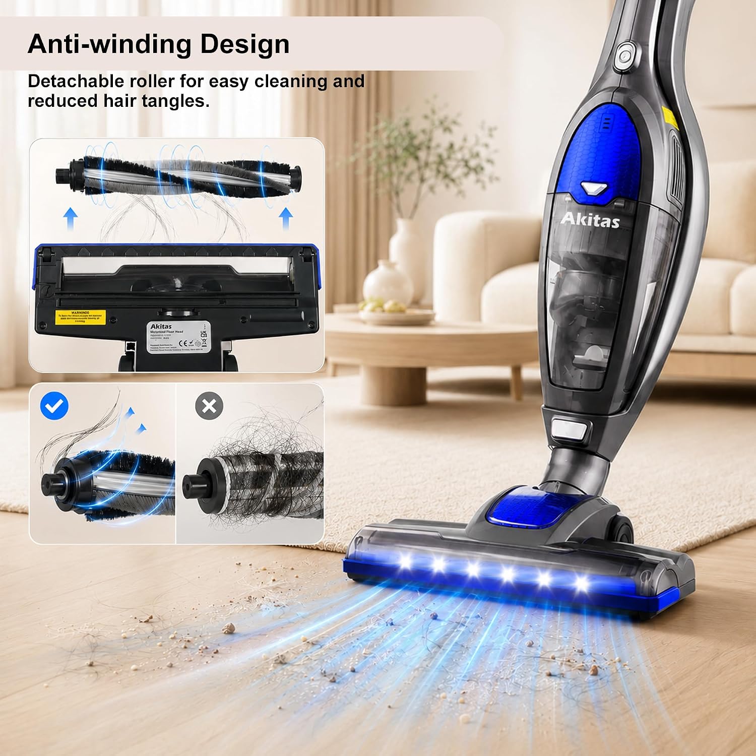 Thumbnail 6 de Akitas U10 Cordless Vacuum Cleaner — 2-in-1 Stick & Handheld with Auto-Charging Dock, 2.4kg, LED Turbo Brush
