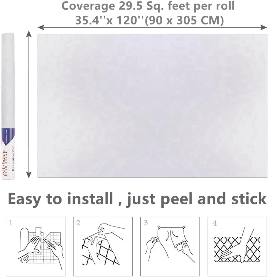 Thumbnail 6 de Arthome Matte White Contact Paper 90x305cm – Peel & Stick Vinyl Wrap