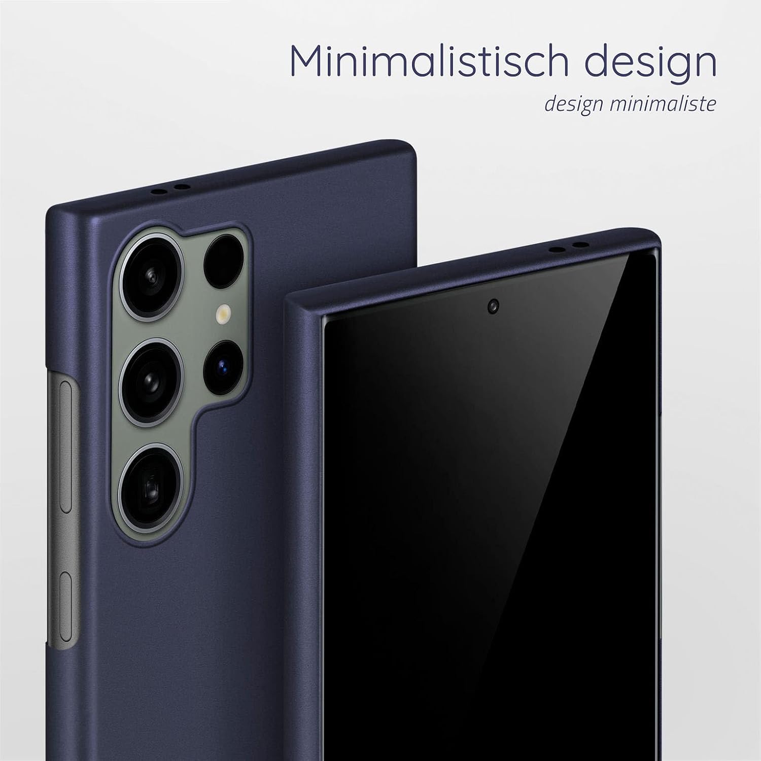 Detalle 2 de moex Alpha AL-232454-BLAU-hoes voor Samsung Galaxy S24 Ultra, slank en mat blauw