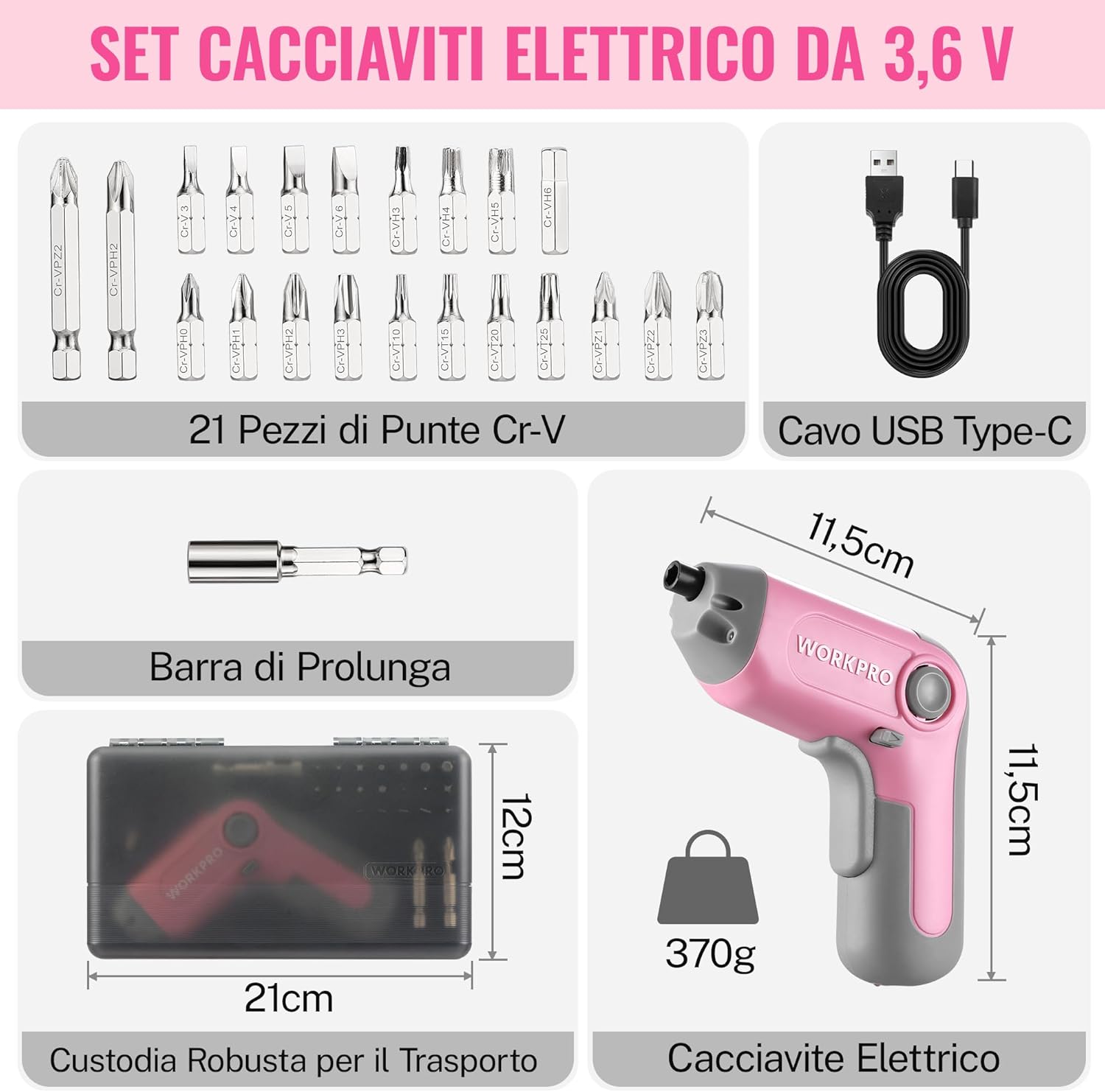 Detalle de WORKPRO avvitatore a batteria 3,6 V